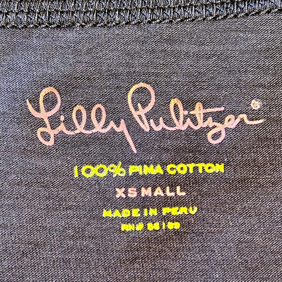 LILLY PULITZER Palmetto Pima Cotton V Neck T Shirt Dress in True Navy NWT Sz XS - Picture 10 of 14